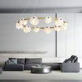 Austen Alabaster Chandelier - 8 heads D 80cm x H 15cm / ∅ 31.5″ x H 5.9″Brass＆WhiteJecanoli