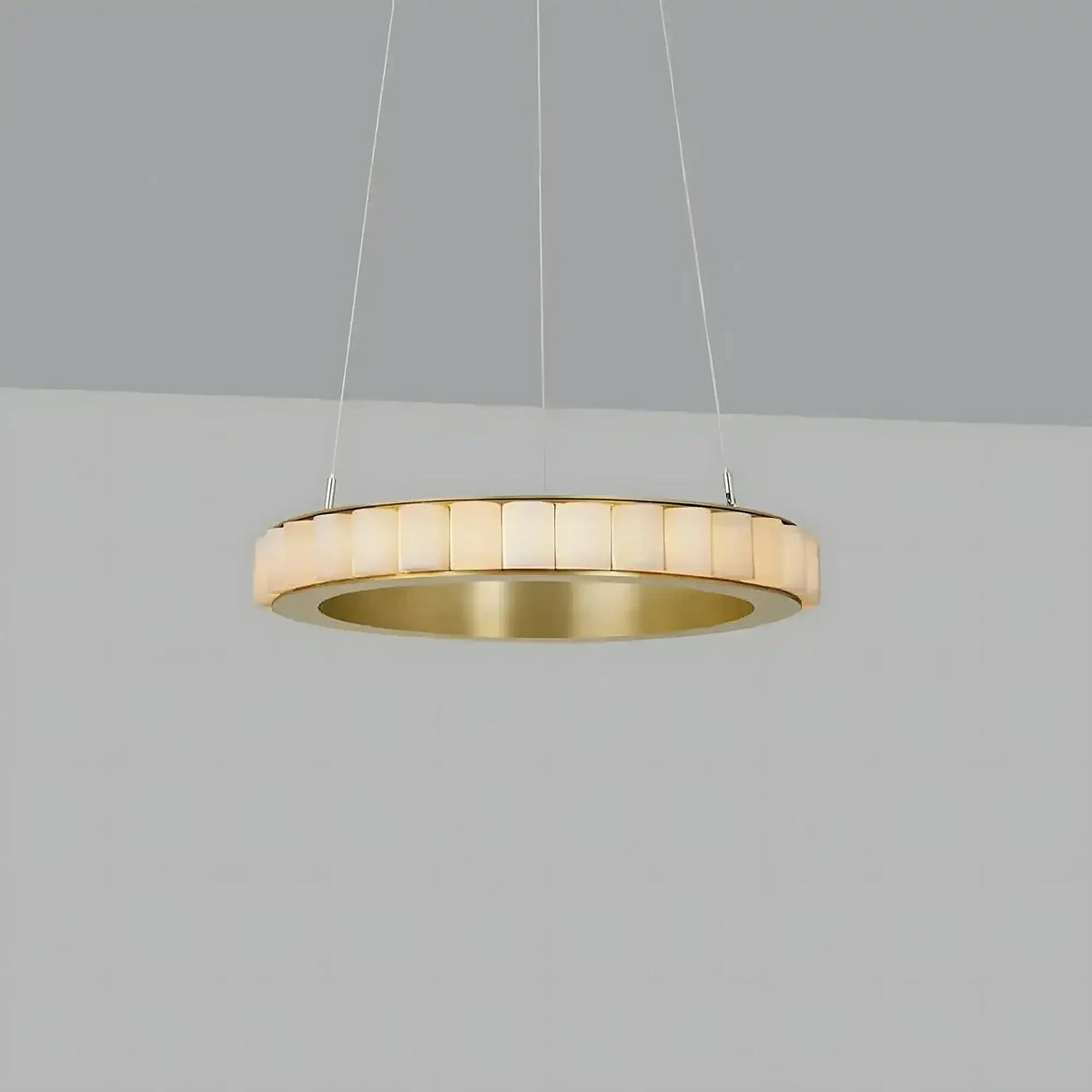 Avalon Alabaster Round Chandelier - 31.5″Dia x 59″HBlackWarm White-Jecanoli