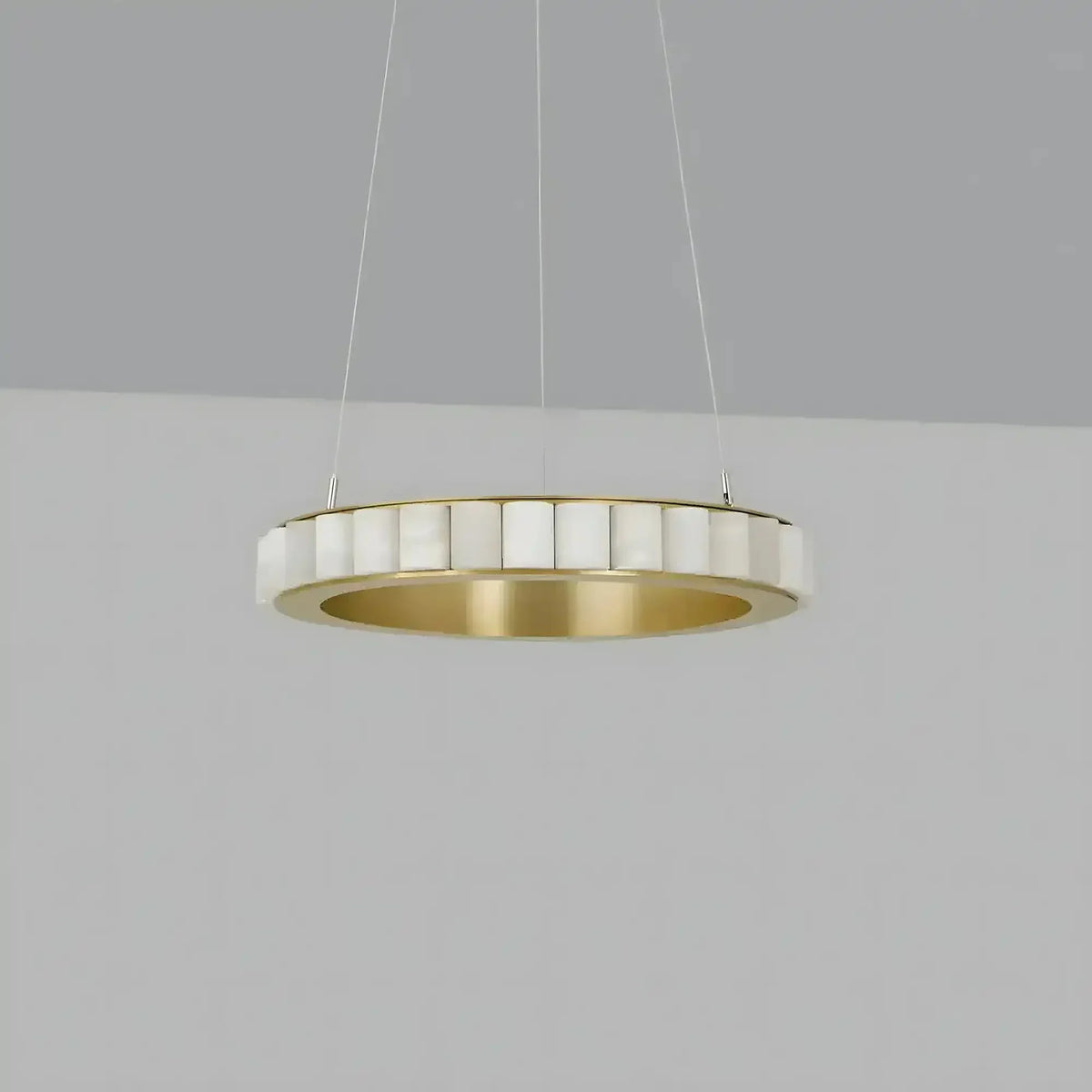 Avalon Alabaster Round Chandelier - 31.5″Dia x 59″HBlackWarm White-Jecanoli