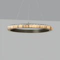Avalon Alabaster Round Chandelier - 39.4″Dia x 59″HBlackWarm White-Jecanoli