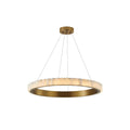 Avalon Alabaster Round Chandelier - 23.6″Dia x 59″HBlackWarm White-Jecanoli