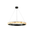 Avalon Alabaster Round Chandelier - 23.6″Dia x 59″HBlackWarm White-Jecanoli