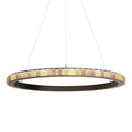 Avalon Alabaster Round Chandelier - 39.4″Dia x 59″HBlackWarm White-Jecanoli