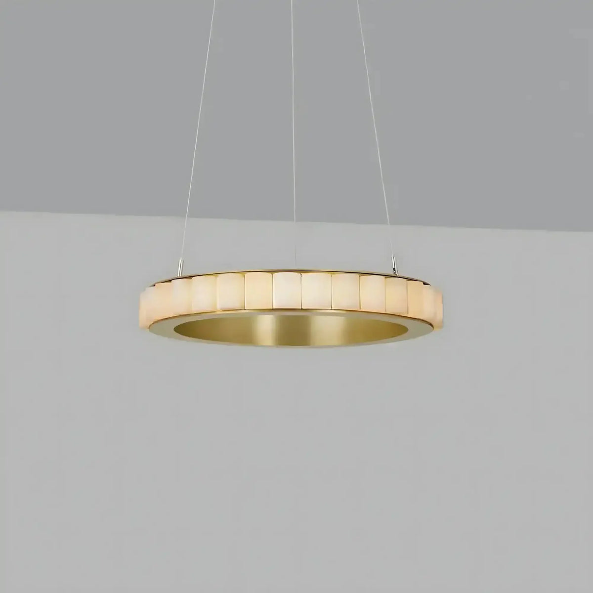 Avalon Alabaster Round Chandelier - 31.5″Dia x 59″HBlackWarm White-Jecanoli