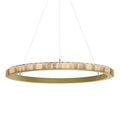 Avalon Alabaster Round Chandelier - 39.4″Dia x 59″HCopperWarm White-Jecanoli