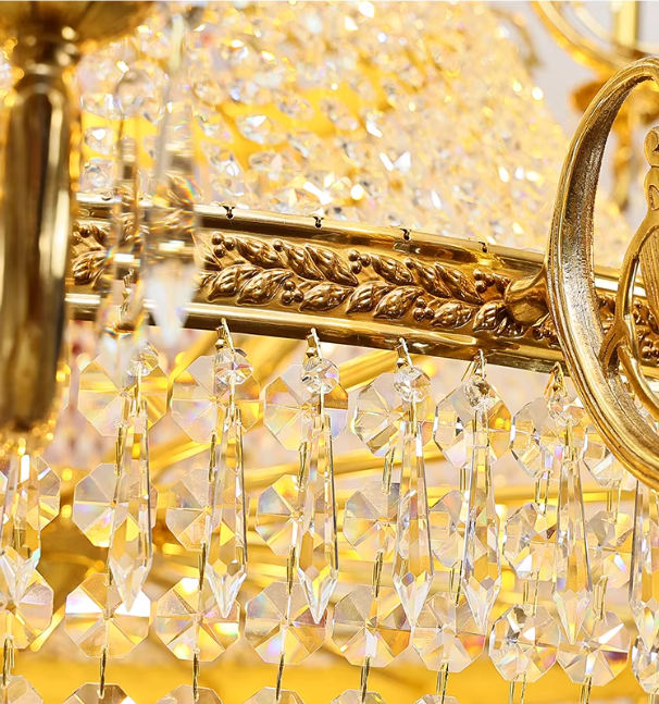 71X83 Inch Huge Antique Empire Brass Crystal Chandelier for high Ceiling Foyer-大吊灯-Jecanoli