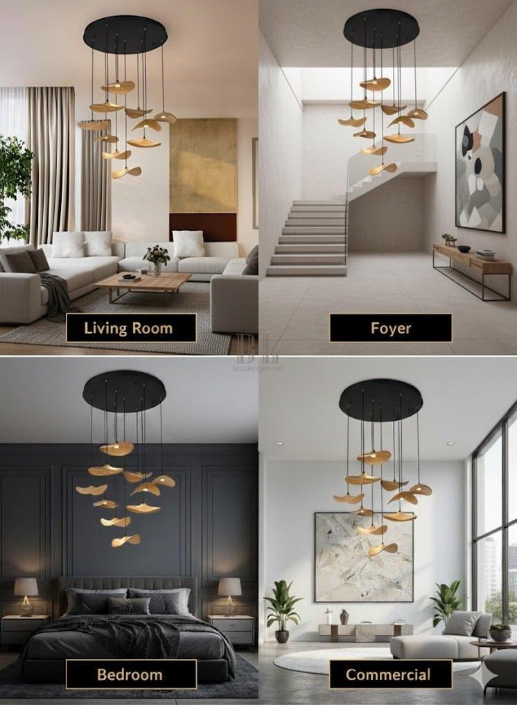 Bidi Multi Light Pendant Chandelier-Jecanoli