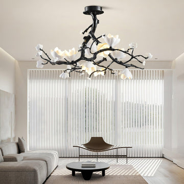 Black Branch Copper Tree Chandelier-Jecanoli