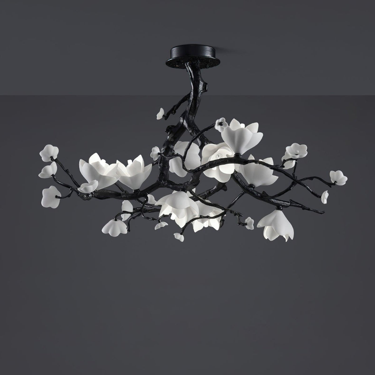Black Branch Copper Tree Chandelier-Jecanoli