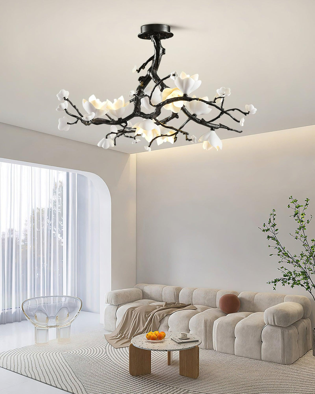 Black Branch Copper Tree Chandelier-Jecanoli