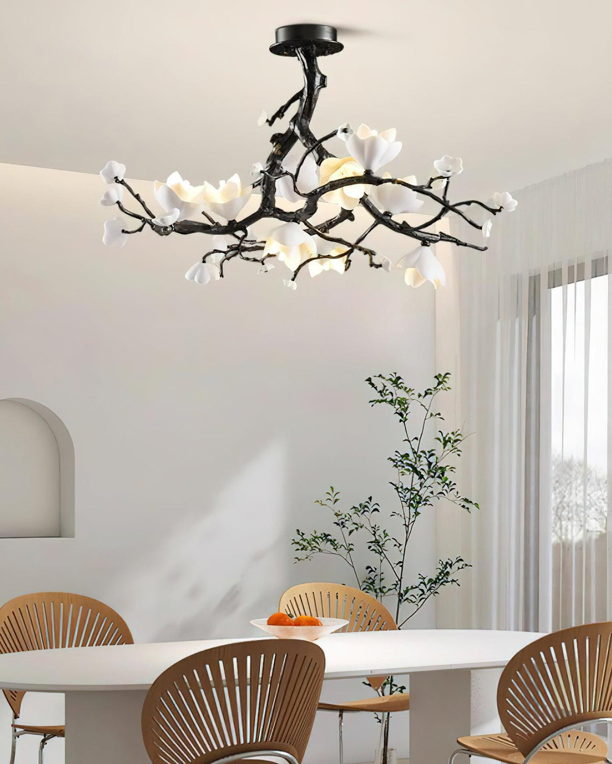 Black Branch Copper Tree Chandelier-Jecanoli