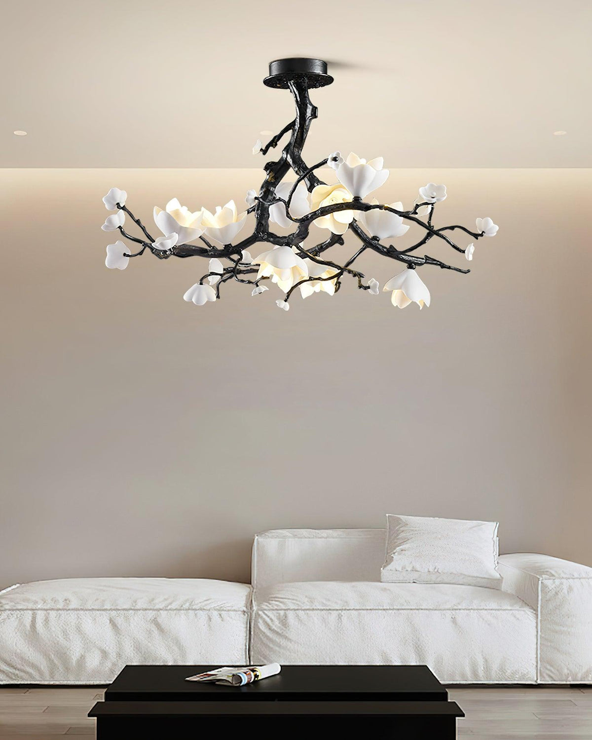 Black Branch Copper Tree Chandelier-Jecanoli