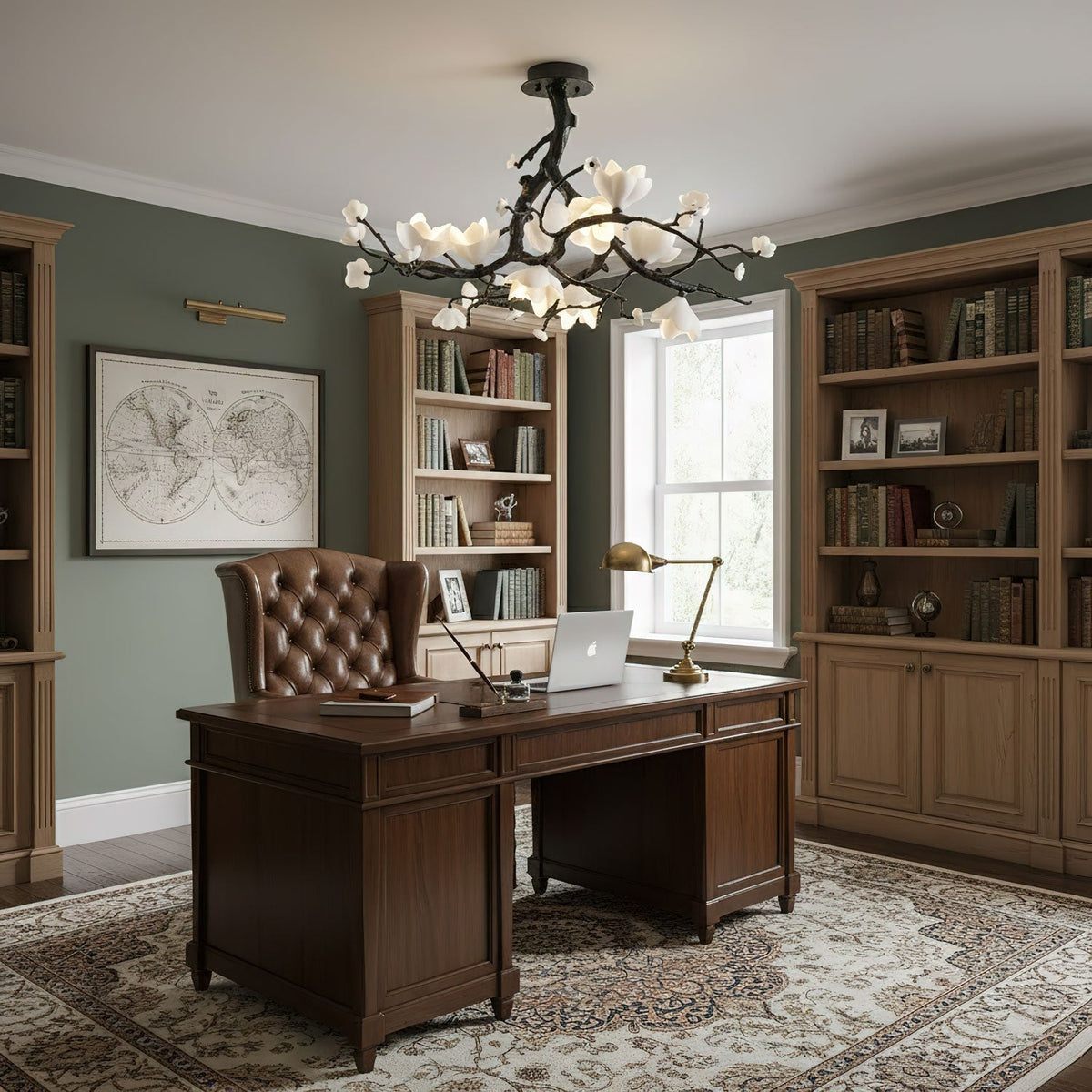 Black Branch Copper Tree Chandelier-Jecanoli