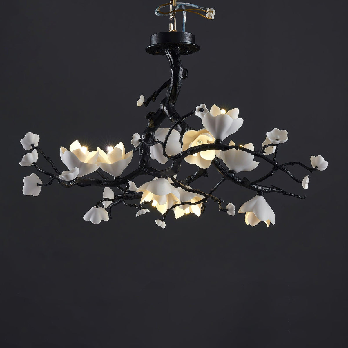 Black Branch Copper Tree Chandelier-Jecanoli