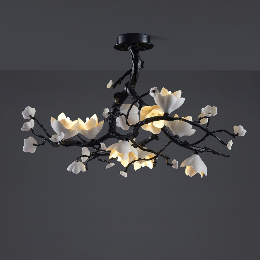 Black Branch Copper Tree Chandelier-Jecanoli
