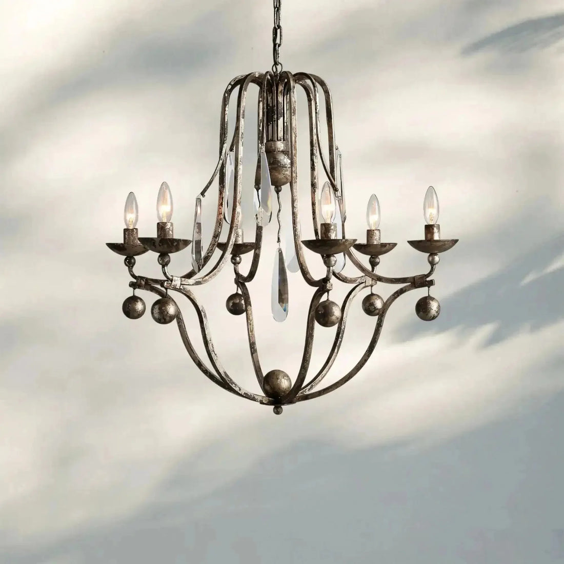 Bonitai Chandelier- Silver in clear - modern dining room lighting
