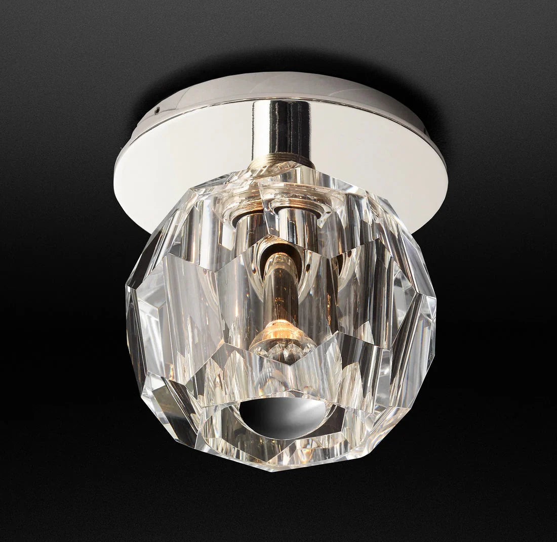Boule De Clear Crystal Ball Flush Mount-Jecanoli
