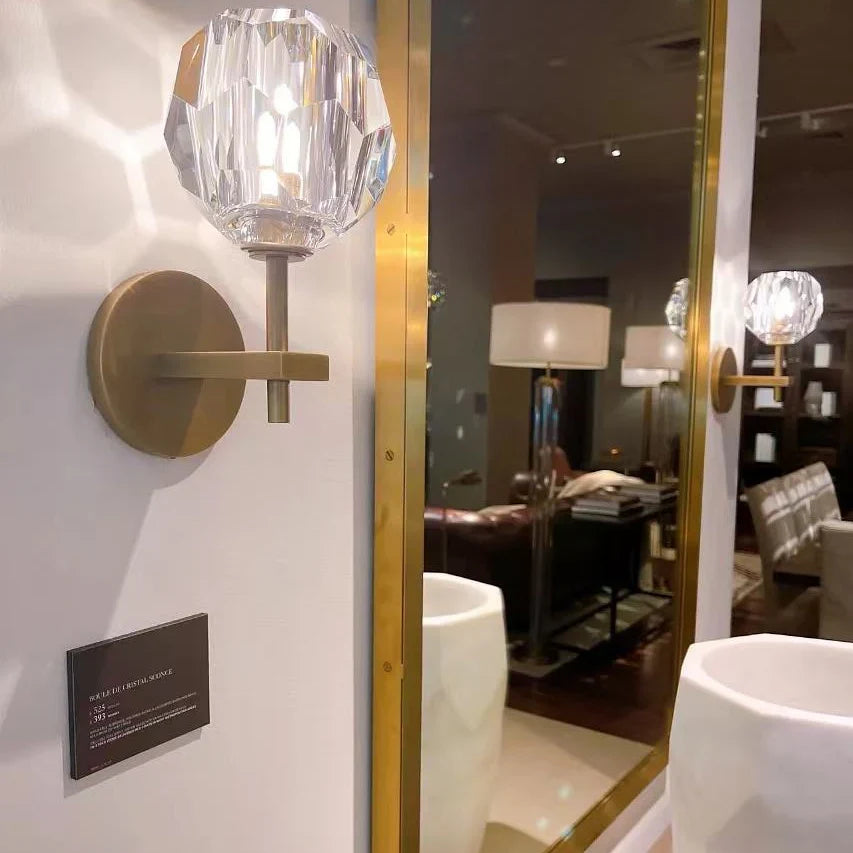 Boule De Clear Crystal Grand Wall Sconce-Jecanoli