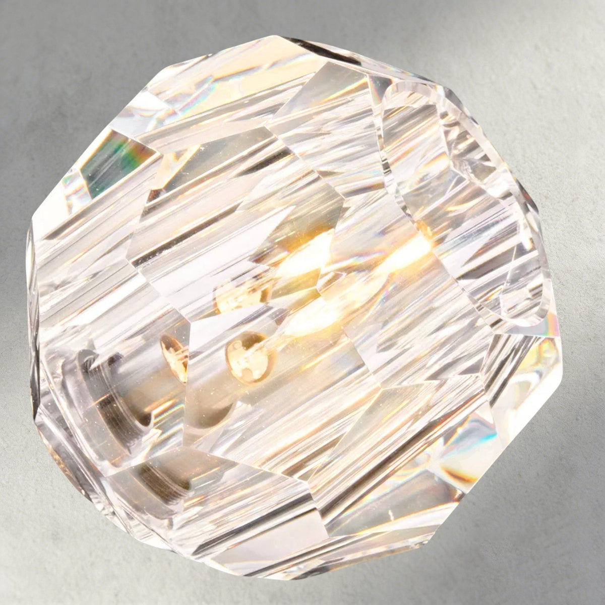 Boule De Clear/ Smoke Cristal Flushmount 24"-Jecanoli