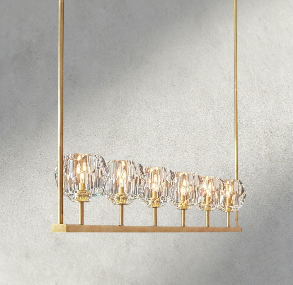 Boule De Cristal Clear Glass Linear Chandelier 48", 60"-Jecanoli