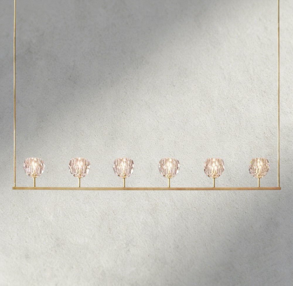 Boule De Cristal Clear Glass Linear Chandelier 48", 60"-Jecanoli