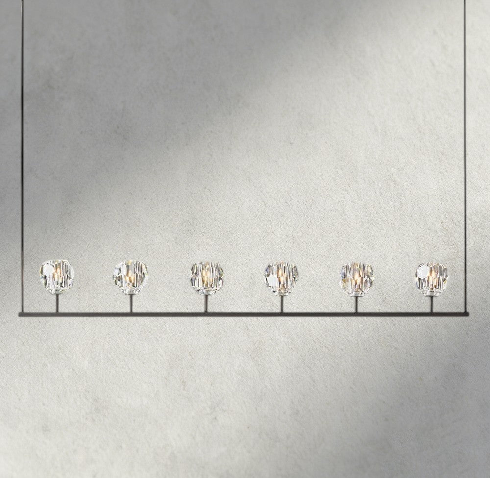 Boule De Cristal Clear Glass Linear Chandelier 48", 60"-Jecanoli