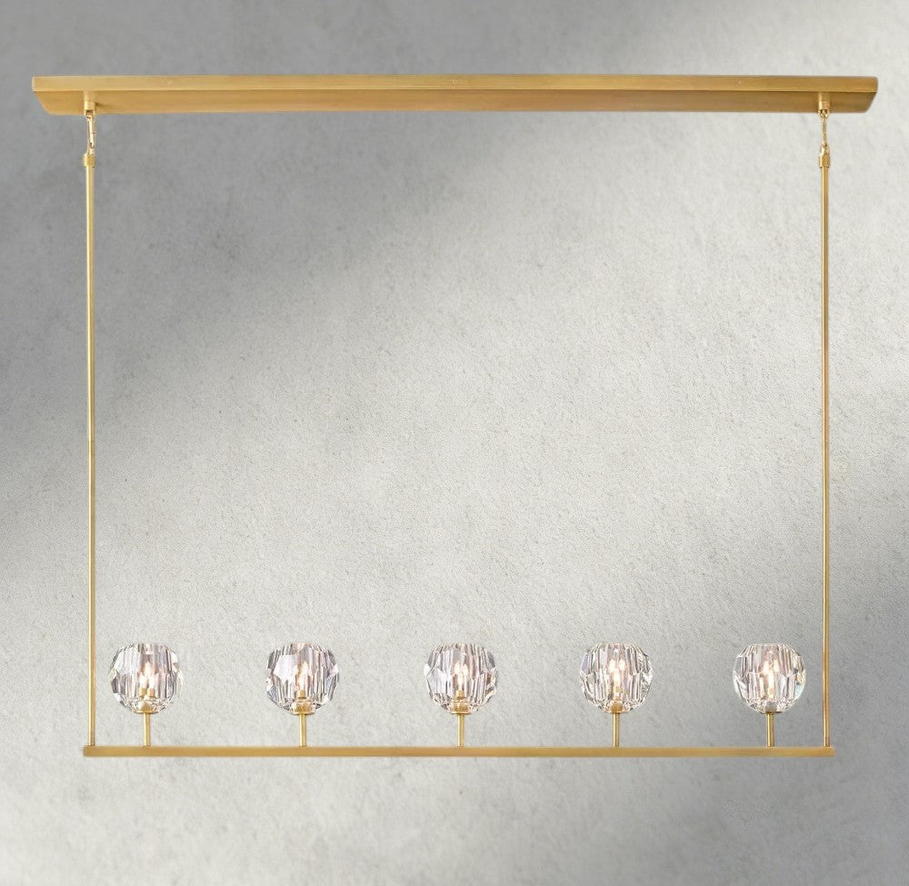 Boule De Cristal Clear Glass Linear Chandelier 48", 60"-Jecanoli