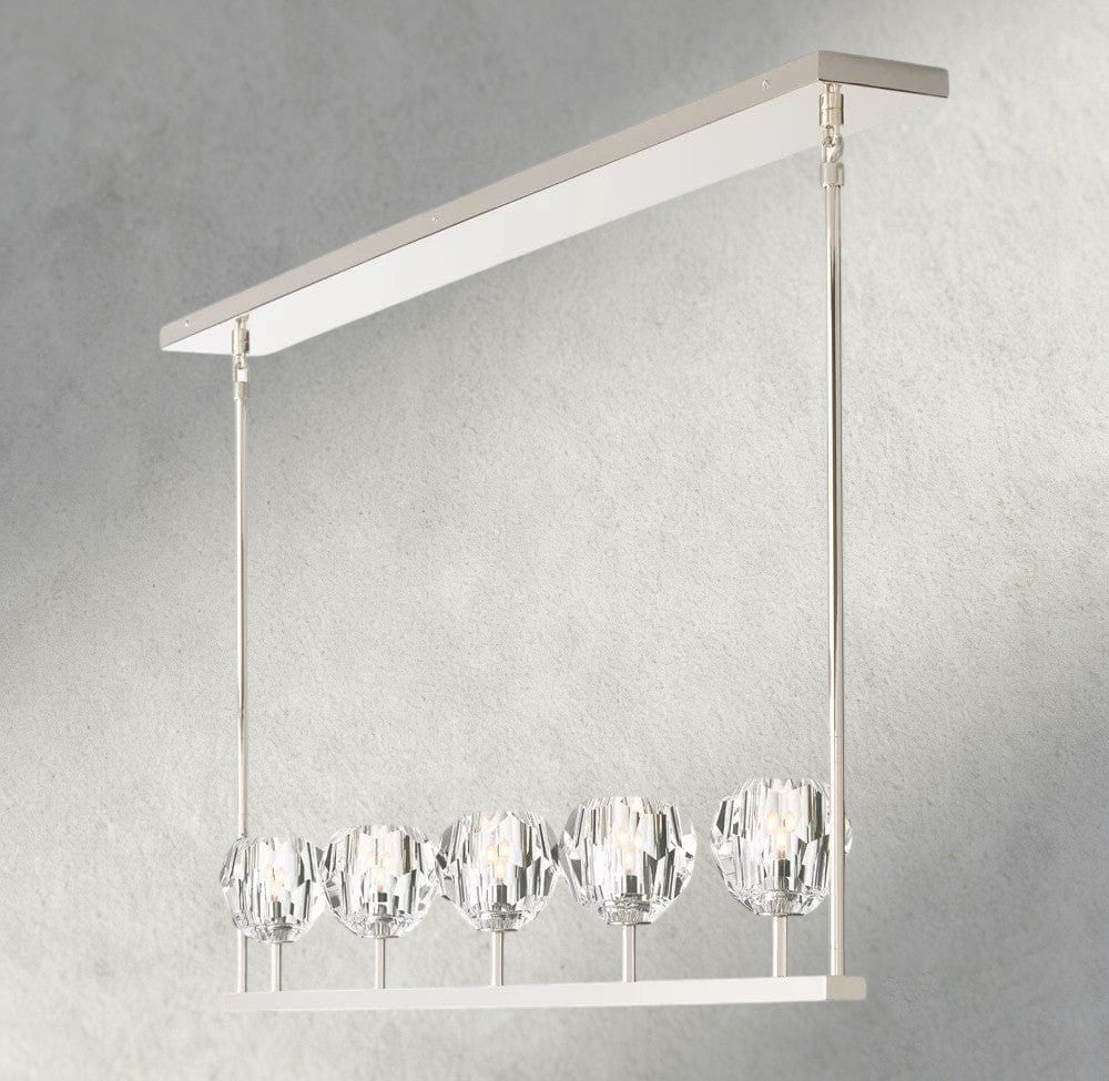 Boule De Cristal Clear Glass Linear Chandelier 48", 60"-Jecanoli