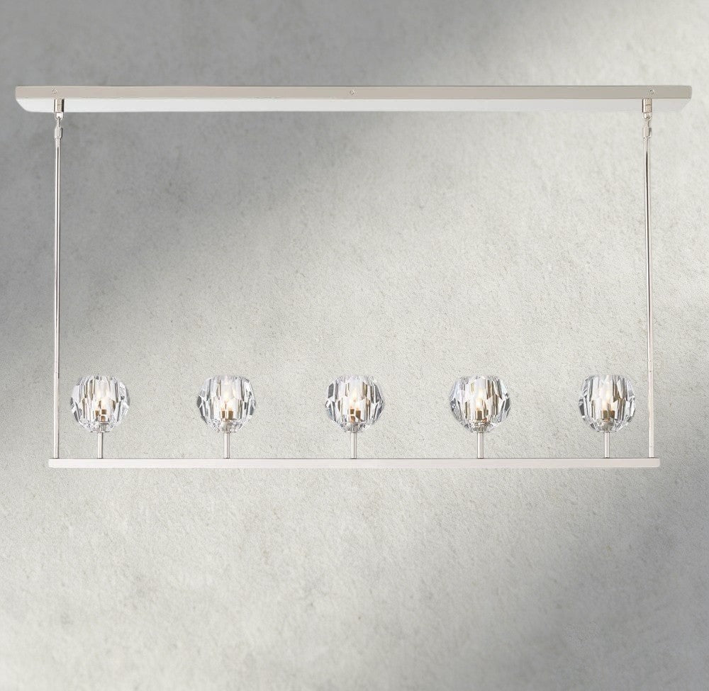 Boule De Cristal Clear Glass Linear Chandelier 48", 60"-Jecanoli