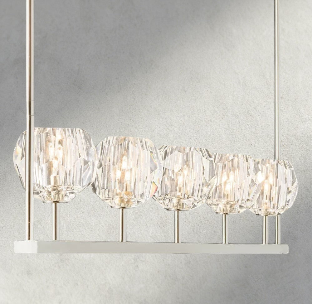 Boule De Cristal Clear Glass Linear Chandelier 48", 60"-Jecanoli