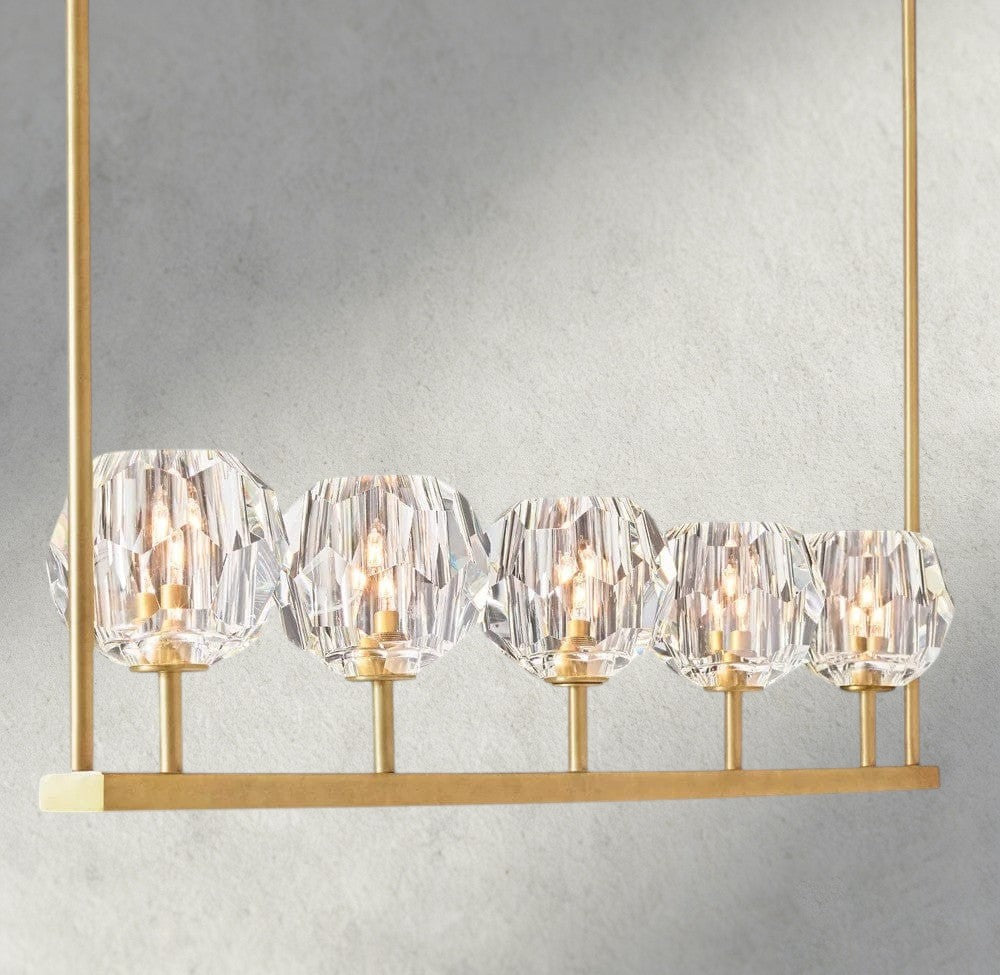 Boule De Cristal Clear Glass Linear Chandelier 48", 60"-Jecanoli