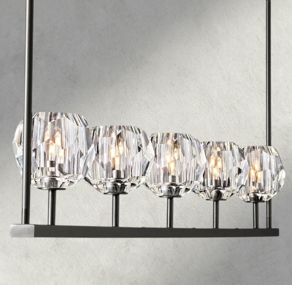 Boule De Cristal Clear Glass Linear Chandelier 48", 60"-Jecanoli