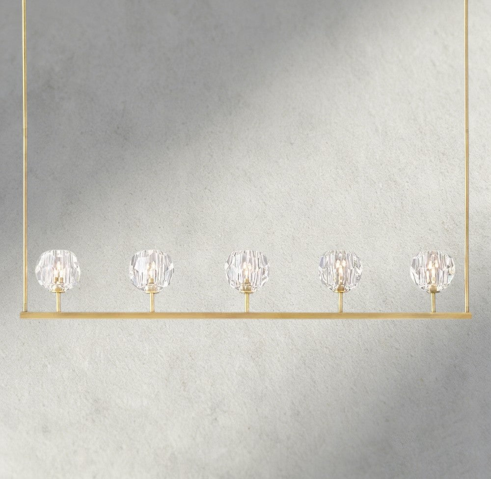 Boule De Cristal Clear Glass Linear Chandelier 48", 60"-Jecanoli