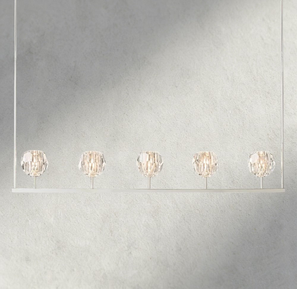 Boule De Cristal Clear Glass Linear Chandelier 48", 60"-Jecanoli