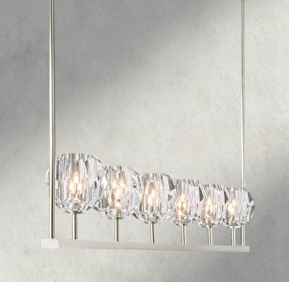 Boule De Cristal Clear Glass Linear Chandelier 48", 60"-Jecanoli