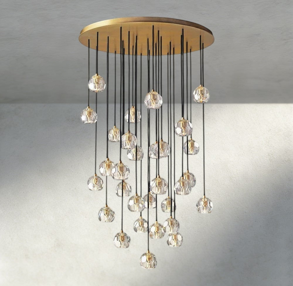 Boule De Cristal Clear/ Smoke Glass Round Cluster Chandelier 14", 19", 24", 30", 40"-Jecanoli