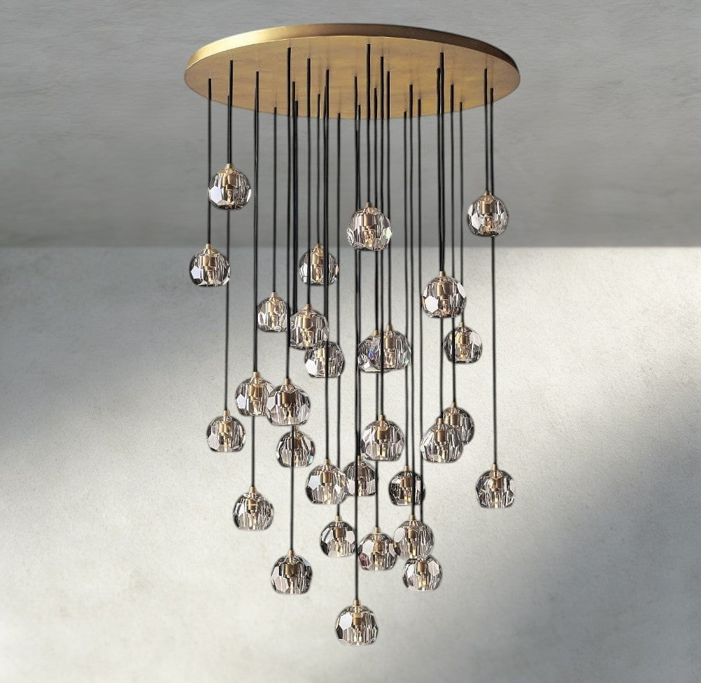 Boule De Cristal Clear/ Smoke Glass Round Cluster Chandelier 14", 19", 24", 30", 40"-Jecanoli