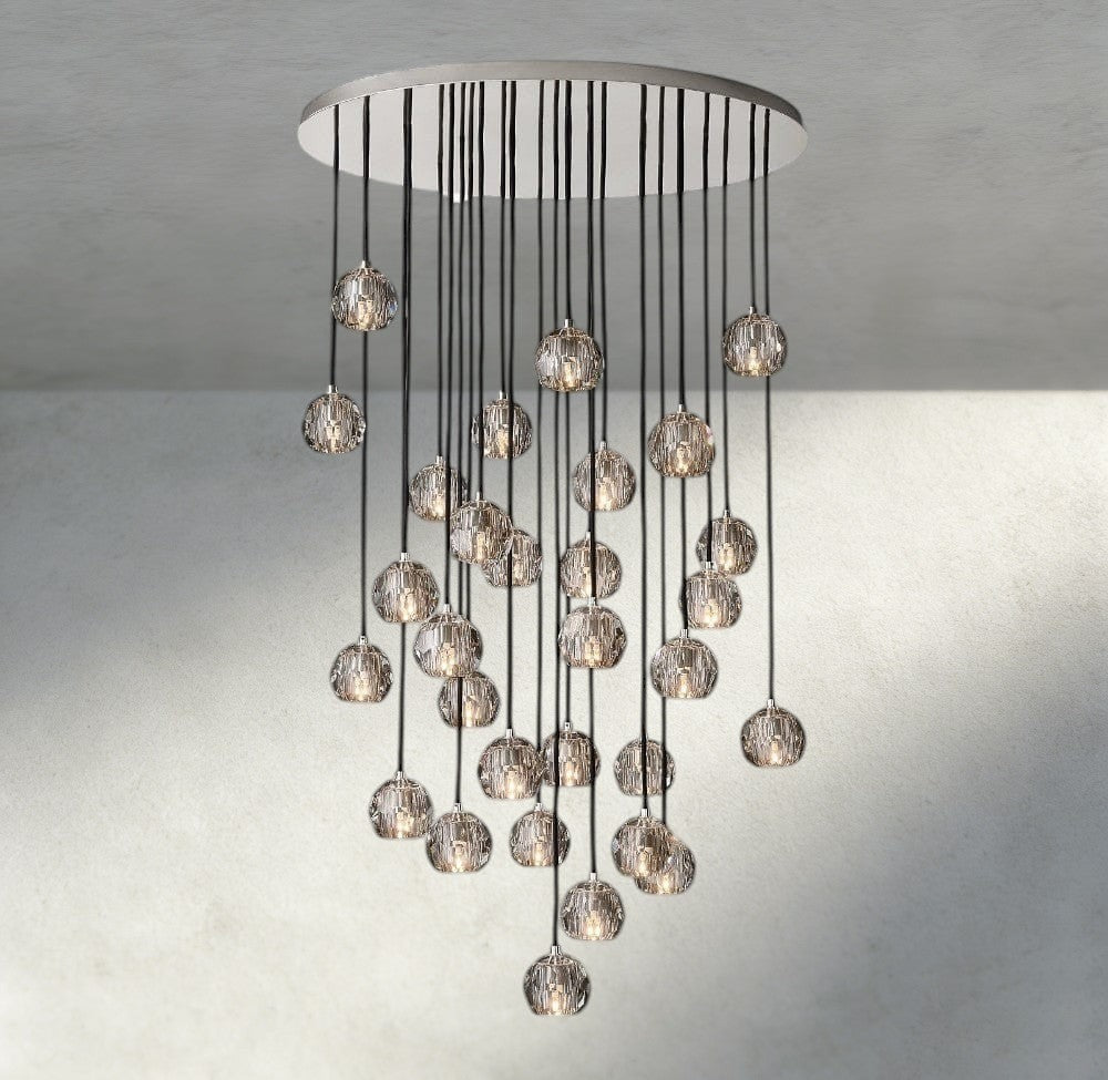 Boule De Cristal Clear/ Smoke Glass Round Cluster Chandelier 14", 19", 24", 30", 40"-Jecanoli