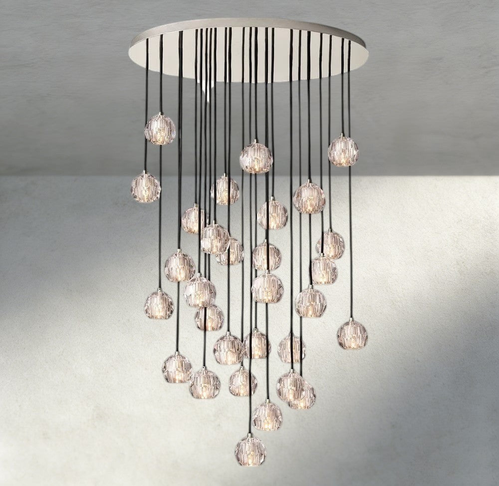Boule De Cristal Clear/ Smoke Glass Round Cluster Chandelier 14", 19", 24", 30", 40"-Jecanoli