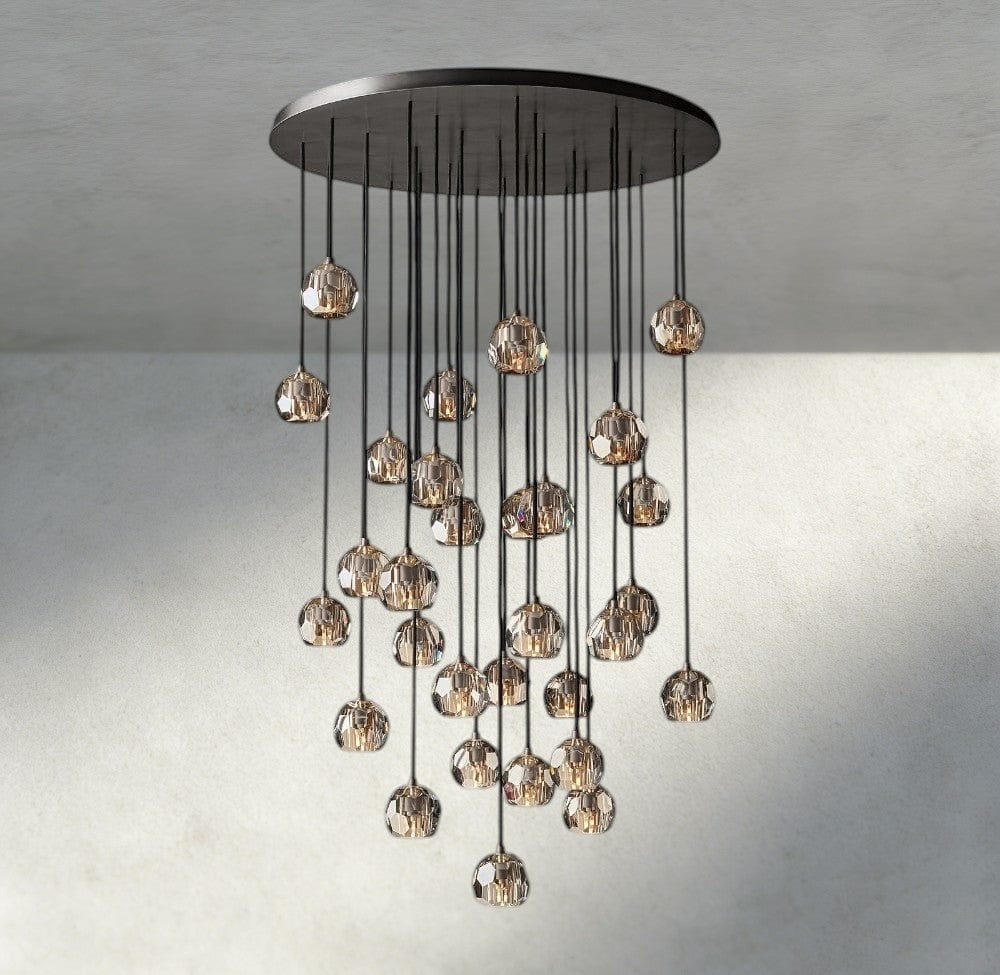 Boule De Cristal Clear/ Smoke Glass Round Cluster Chandelier 14", 19", 24", 30", 40"-Jecanoli