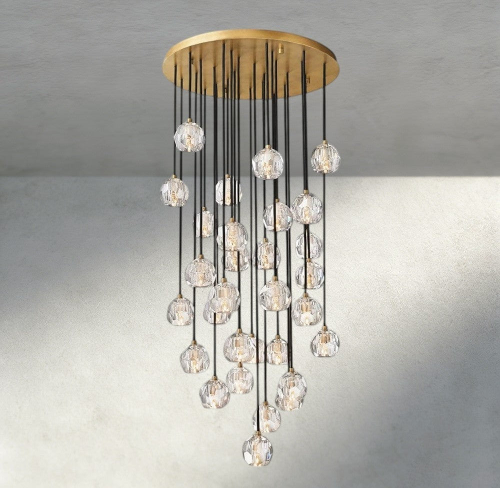 Boule De Cristal Clear/ Smoke Glass Round Cluster Chandelier 14", 19", 24", 30", 40"-Jecanoli