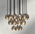 Boule De Cristal Clear/ Smoke Glass Round Cluster Chandelier 14