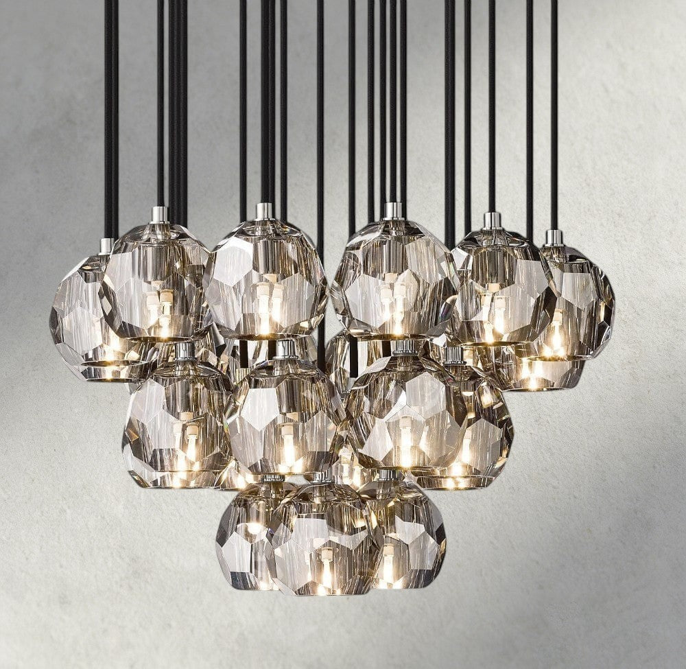 Boule De Cristal Clear/ Smoke Glass Round Cluster Chandelier 14", 19", 24", 30", 40"-Jecanoli