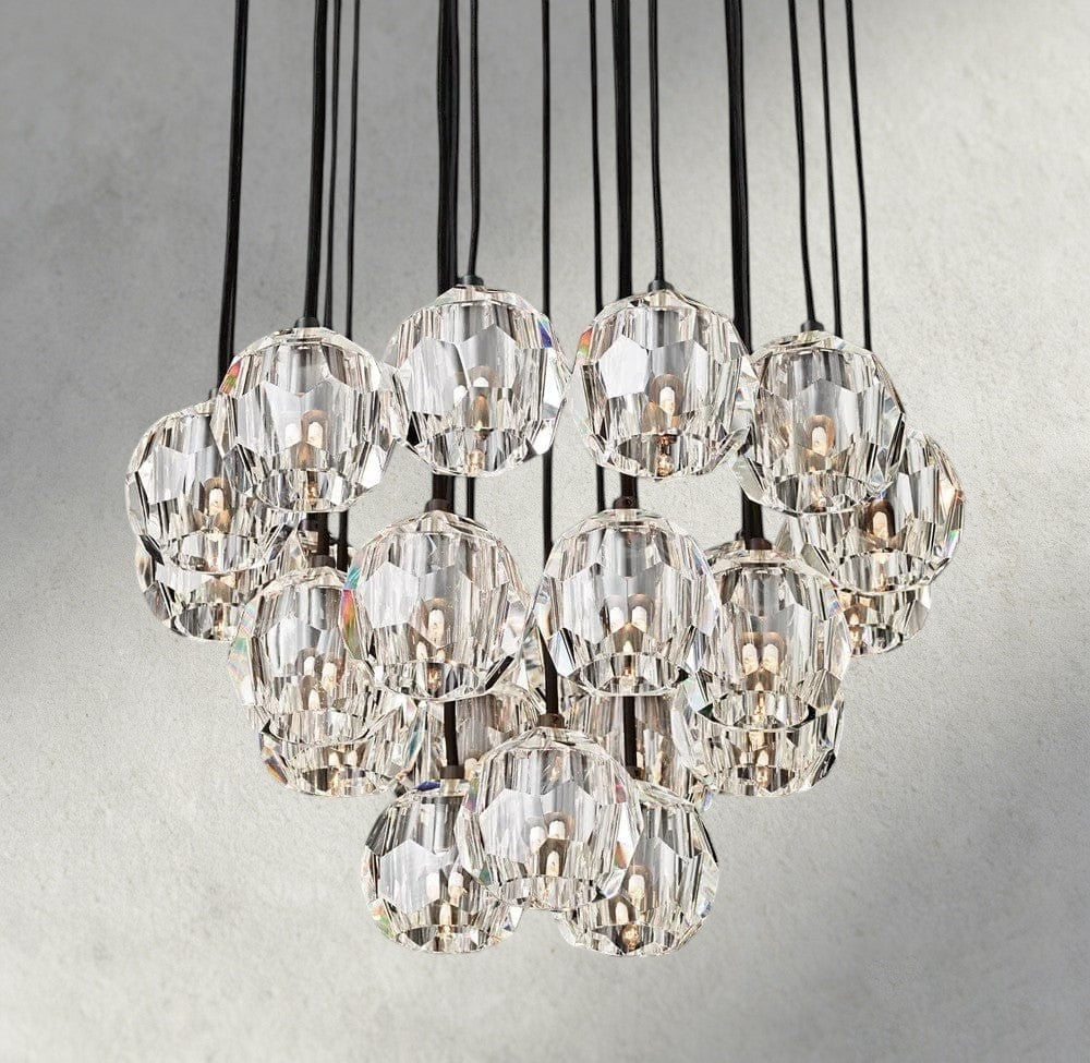 Boule De Cristal Clear/ Smoke Glass Round Cluster Chandelier 14", 19", 24", 30", 40"-Jecanoli
