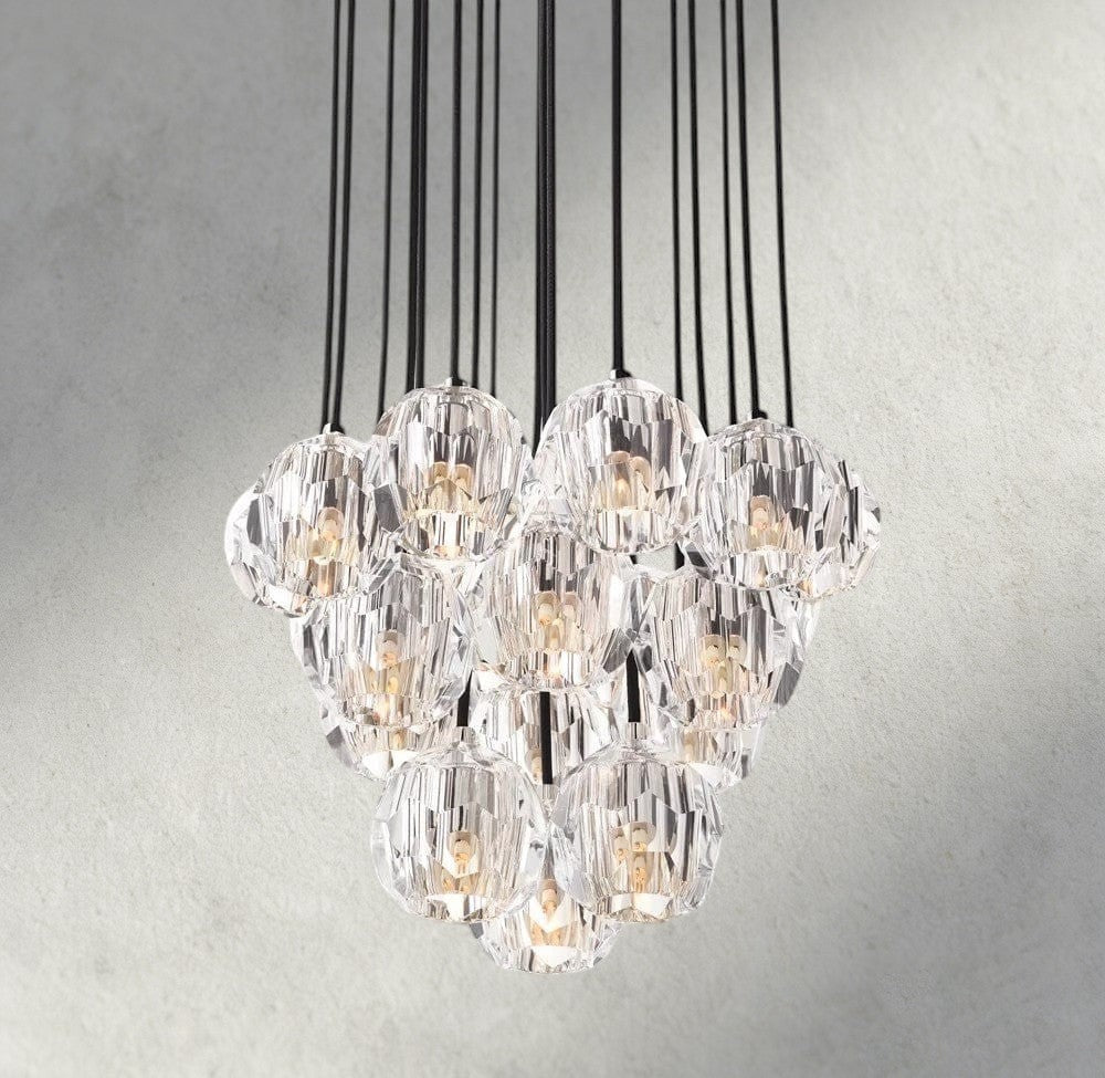 Boule De Cristal Clear/ Smoke Glass Round Cluster Chandelier 14", 19", 24", 30", 40"-Jecanoli