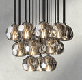 Boule De Cristal Clear/ Smoke Glass Round Cluster Chandelier 14