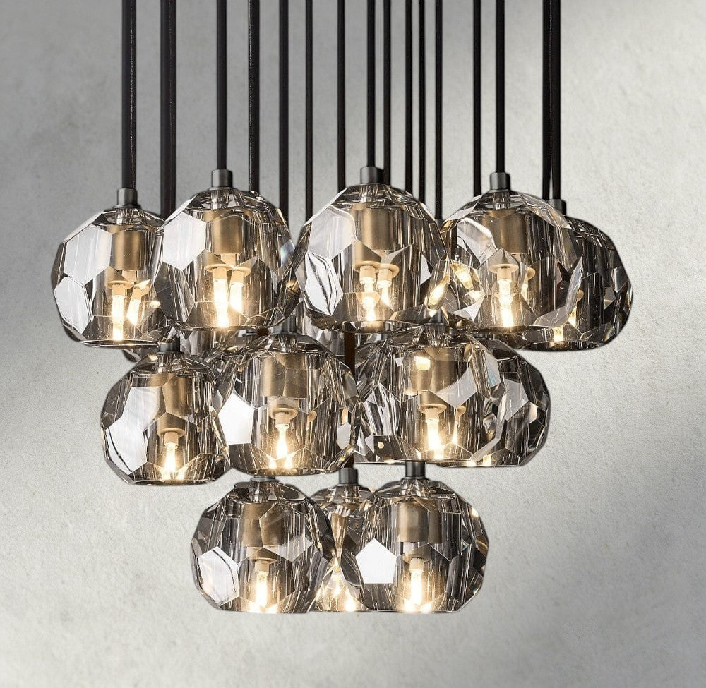 Boule De Cristal Clear/ Smoke Glass Round Cluster Chandelier 14", 19", 24", 30", 40"-Jecanoli