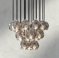 Boule De Cristal Clear/ Smoke Glass Round Cluster Chandelier 14