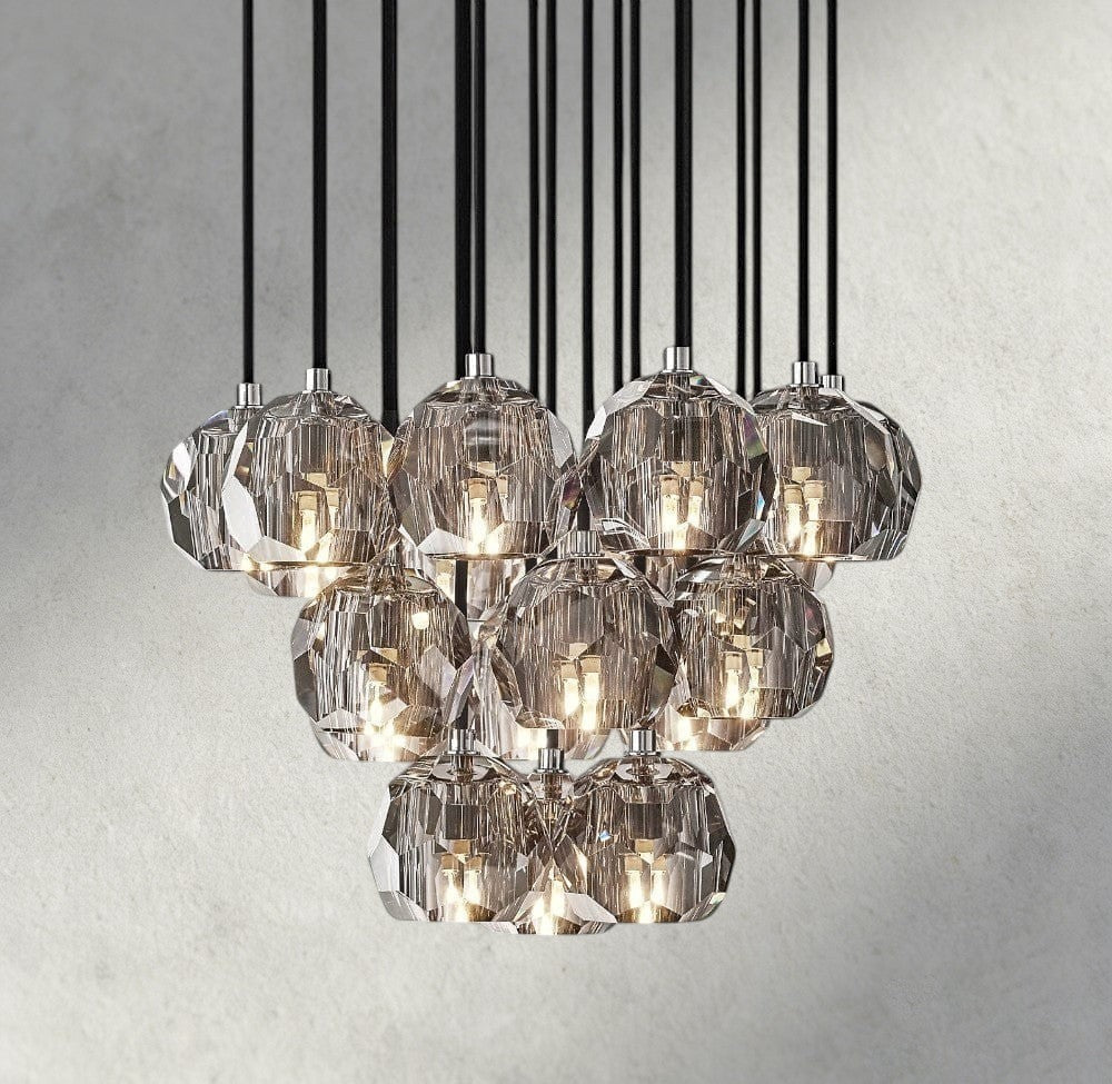 Boule De Cristal Clear/ Smoke Glass Round Cluster Chandelier 14", 19", 24", 30", 40"-Jecanoli