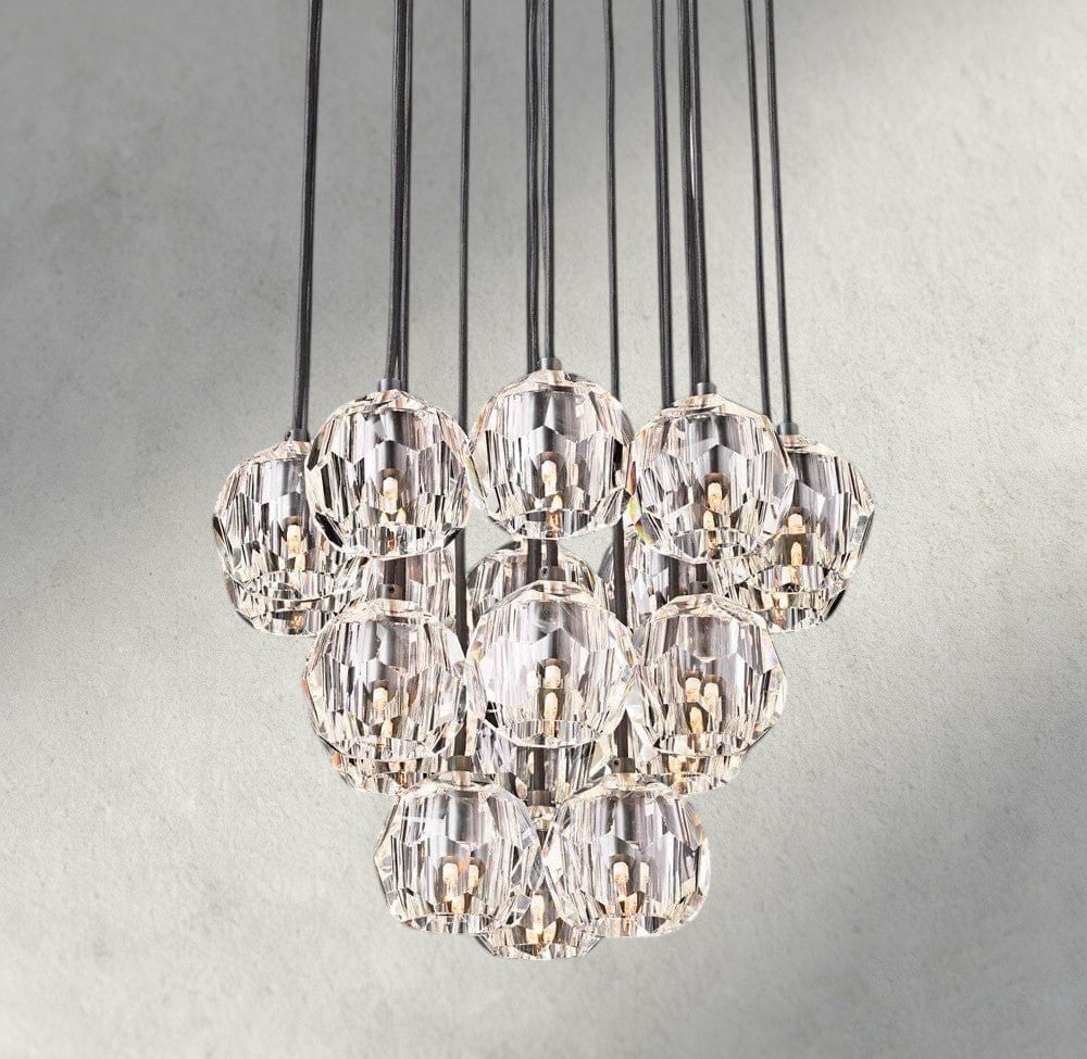 Boule De Cristal Clear/ Smoke Glass Round Cluster Chandelier 14", 19", 24", 30", 40"-Jecanoli